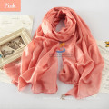 Wholesale by factory directly, Solid color Pashmina scarf made 100% silk, high quality Scarf Shawls